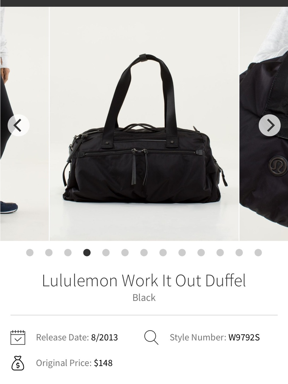 lululemon athletica Black Work It Out Duffle